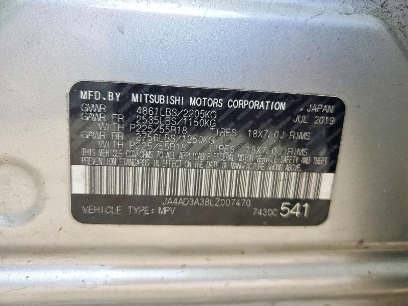 Продаж на аукціоні авто 2020 Mitsubishi Outlander, vin: JA4AD3A38LZ007470, номер лоту: 41742826