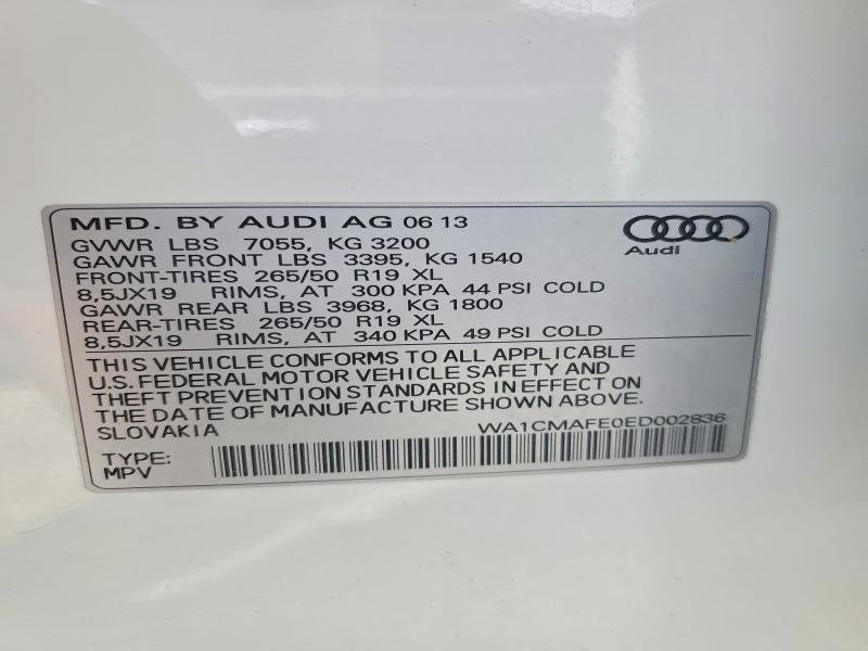 Продаж на аукціоні авто 2014 Audi Q7, vin: WA1CMAFE0ED002836, номер лоту: 47629286