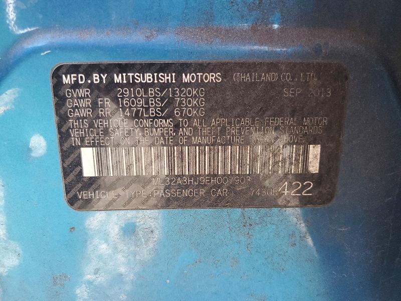 Продаж на аукціоні авто 2014 Mitsubishi Mirage, vin: ML32A3HJ9EH007903, номер лоту: 41805306