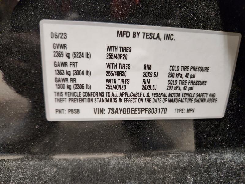 Aukcja sprzedaży 2023 Tesla Model Y, vin: 7SAYGDEE5PF803170, numer aukcji: 46736346