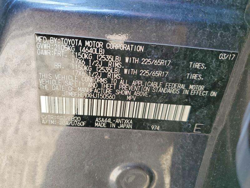 Aukcja sprzedaży 2017 Toyota Rav4, vin: JTMBFREVXHJ150560, numer aukcji: 79715975