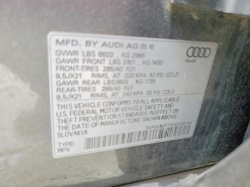 Aukcja sprzedaży 2017 Audi Q7, vin: WA1VAAF74HD019744, numer aukcji: 45789816