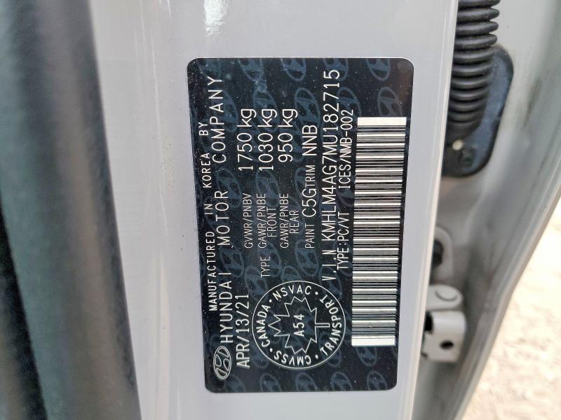 Aukcja sprzedaży 2021 Hyundai Elantra, vin: KMHLM4AG7MU182715, numer aukcji: 47709996