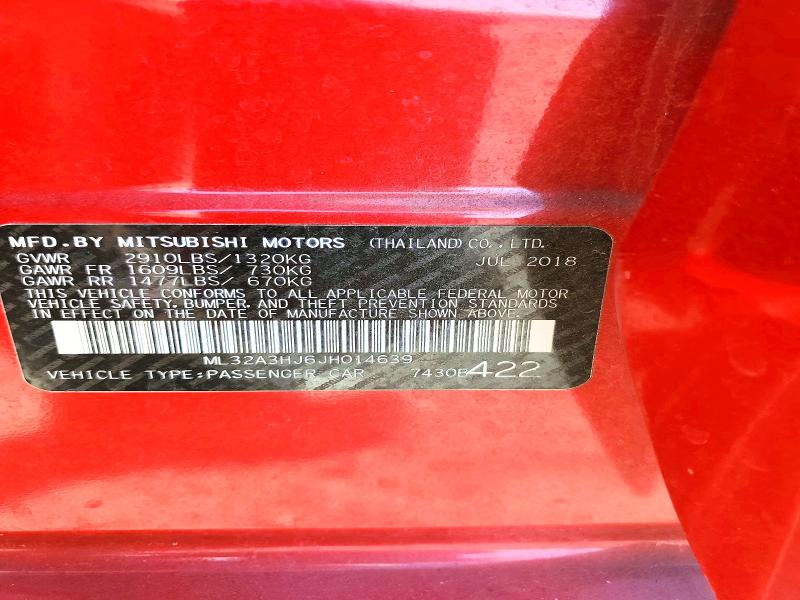 Aukcja sprzedaży 2018 Mitsubishi Mirage, vin: ML32A3HJ6JH014639, numer aukcji: 46936306