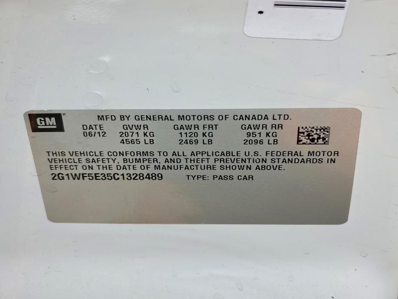 Продаж на аукціоні авто 2012 Chevrolet Impala, vin: 2G1WF5E35C1328489, номер лоту: 48123326