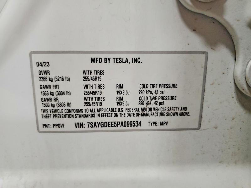 78986885 :رقم المزاد ، 7SAYGDEE5PA099534 vin ، 2023 Tesla Model Y مزاد بيع