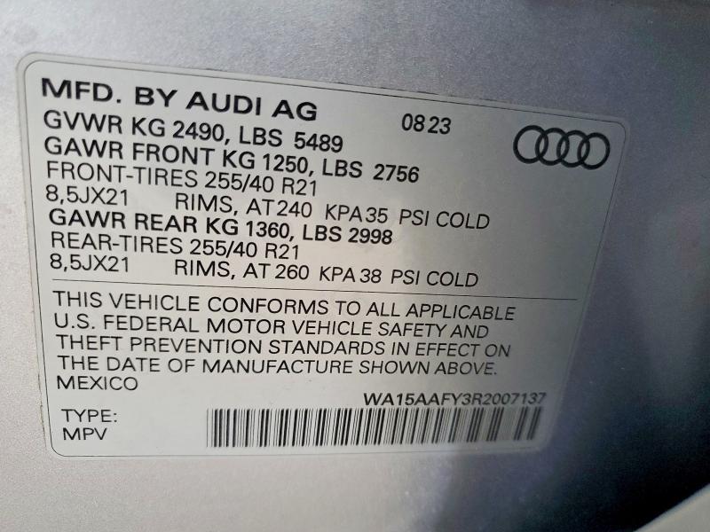 Продаж на аукціоні авто 2024 Audi Q5, vin: WA15AAFY3R2007137, номер лоту: 48070356