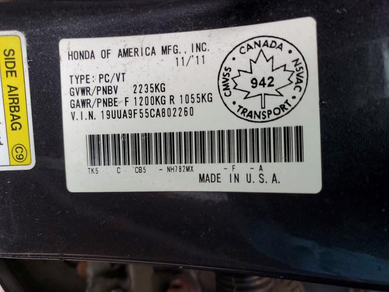 Aukcja sprzedaży 2012 Acura Tl, vin: 19UUA9F55CA802260, numer aukcji: 78781375