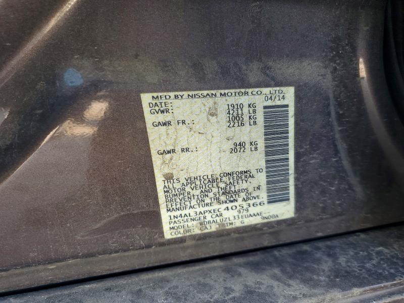 Продажа на аукционе авто 2014 Nissan Altima, vin: 1N4AL3APXEC405366, номер лота: 47909356