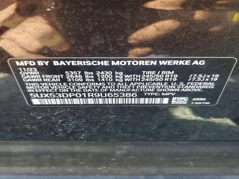 45800656 :رقم المزاد ، 5UX53DP01R9U65386 vin ، 2024 Bmw X3 مزاد بيع