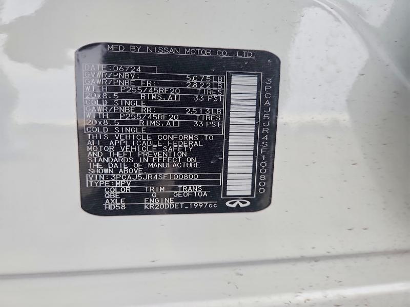 Aukcja sprzedaży 2025 Infiniti Qx55, vin: 3PCAJ5JR4SF100800, numer aukcji: 46724486