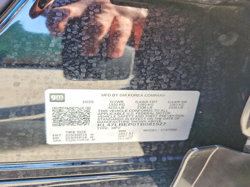 2026 Buick Envista მანქანა იყიდება აუქციონზე, vin: KL47LBEP0TB081527, აუქციონის ნომერი: 45692376