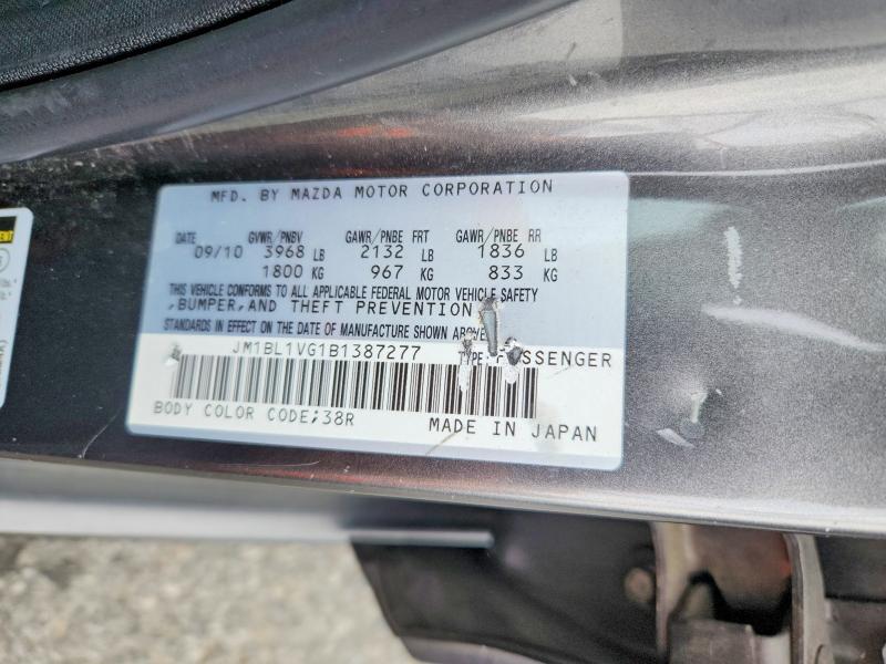 2011 Mazda 3 მანქანა იყიდება აუქციონზე, vin: JM1BL1VG1B1387277, აუქციონის ნომერი: 47764976