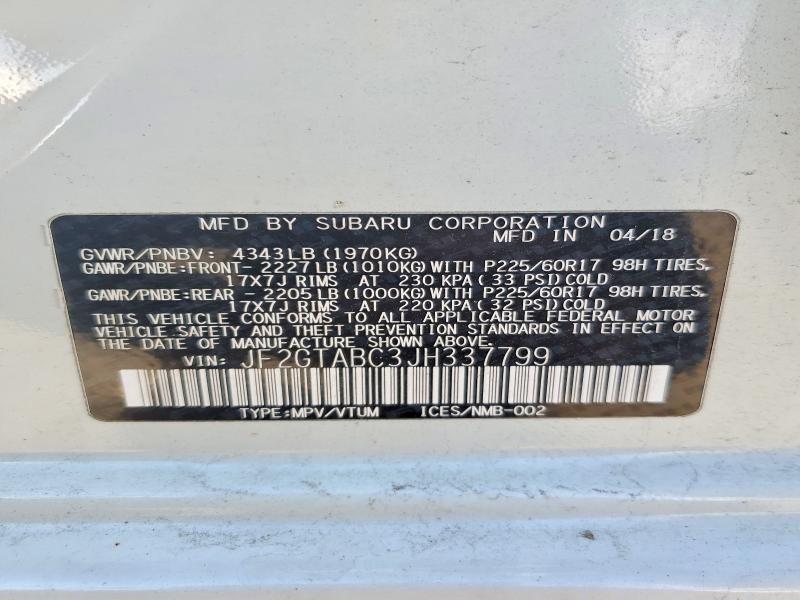 Продажа на аукционе авто 2018 Subaru Crosstrek, vin: JF2GTABC3JH337799, номер лота: 78701185