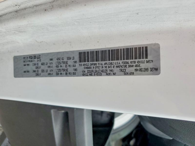 46291036 :رقم المزاد ، 3C6URVJGXJE146129 vin ، 2018 Ram Promaster 3500 مزاد بيع