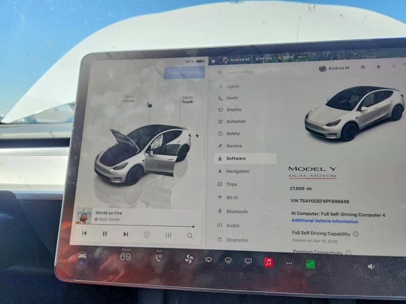 Aukcja sprzedaży 2023 Tesla Model Y, vin: 7SAYGDEF8PF898848, numer aukcji: 47645396