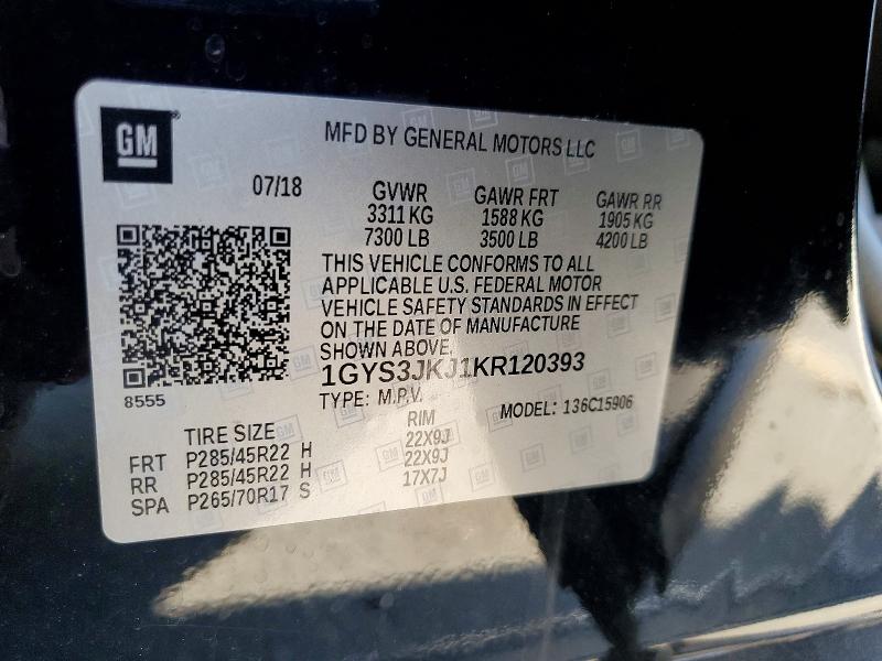Aukcja sprzedaży 2019 Cadillac Escalade, vin: 1GYS3JKJ1KR120393, numer aukcji: 46209266