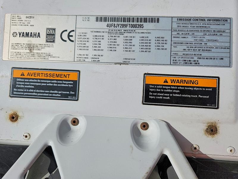 Aukcja sprzedaży 2015 Yama Viper, vin: 4UF8JY209FT000395, numer aukcji: 47192746
