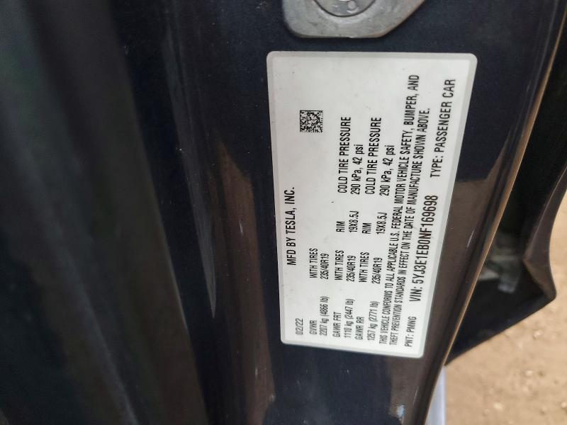 Продаж на аукціоні авто 2022 Tesla Model 3, vin: 5YJ3E1EB0NF169698, номер лоту: 45698636