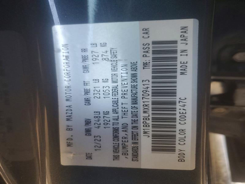 Aukcja sprzedaży 2024 Mazda 3, vin: JM1BPBLMXR1709413, numer aukcji: 47113226