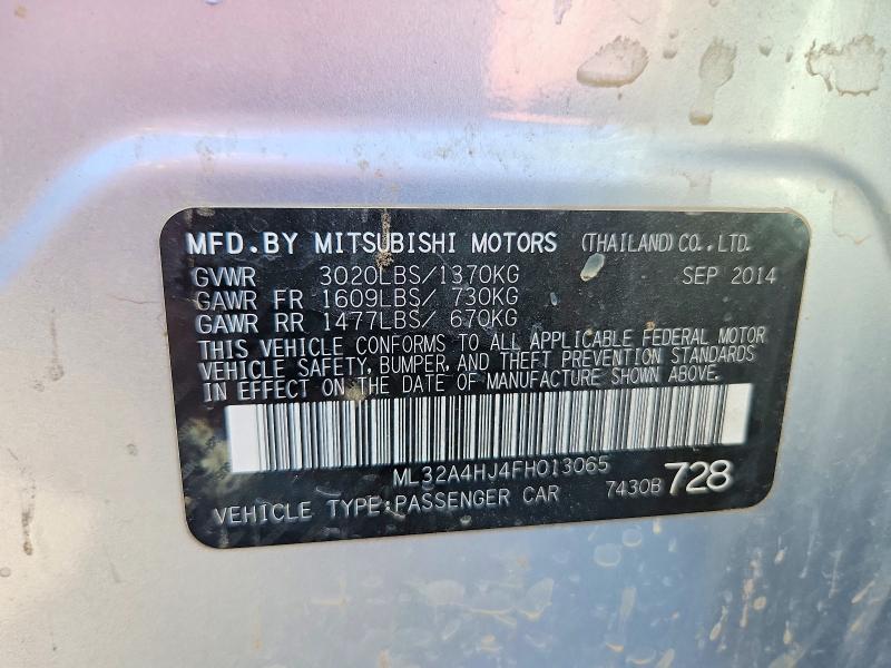 Продаж на аукціоні авто 2015 Mitsubishi Mirage, vin: ML32A4HJ4FH013065, номер лоту: 45618186