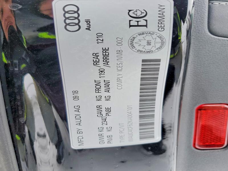 46178876 :رقم المزاد ، WAUC4CF52KA004101 vin ، 2019 Audi S5 مزاد بيع