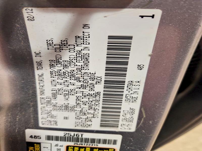 Aukcja sprzedaży 2012 Toyota Tundra, vin: 5TFCY5F19CX013506, numer aukcji: 79650795