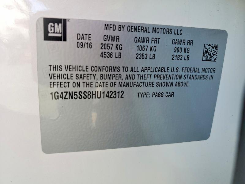 46676866 :رقم المزاد ، 1G4ZN5SS8HU142312 vin ، 2017 Buick Lacrosse مزاد بيع