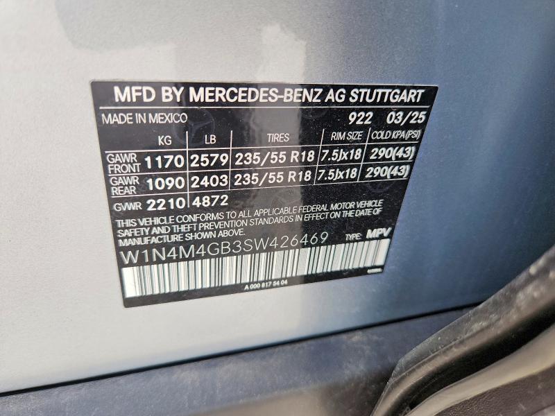Aukcja sprzedaży 2025 Mercedes-benz Glb, vin: W1N4M4GB3SW426469, numer aukcji: 45676006