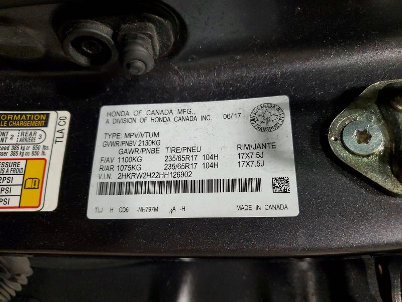 Aukcja sprzedaży 2017 Honda Cr-v, vin: 2HKRW2H22HH126902, numer aukcji: 46566366