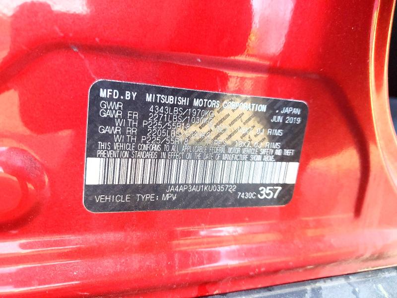 Aukcja sprzedaży 2019 Mitsubishi Outlander Sport, vin: JA4AP3AU1KU035722, numer aukcji: 42056016