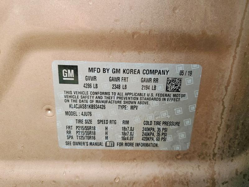 Продаж на аукціоні авто 2019 Buick Encore, vin: KL4CJASB1KB934426, номер лоту: 48173286