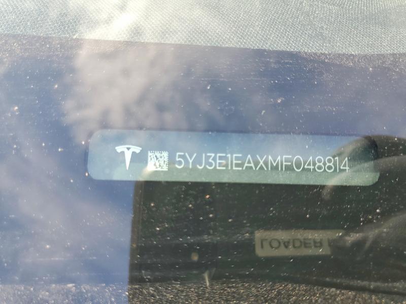 Продаж на аукціоні авто 2021 Tesla Model 3, vin: 5YJ3E1EAXMF048814, номер лоту: 48344816
