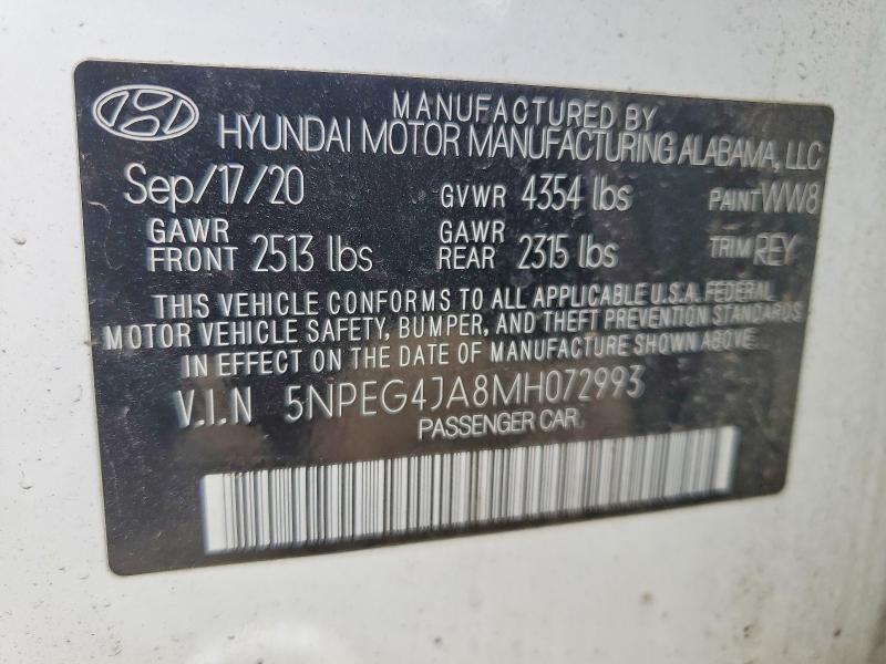 Продаж на аукціоні авто 2021 Hyundai Sonata, vin: 5NPEG4JA8MH072993, номер лоту: 79112265