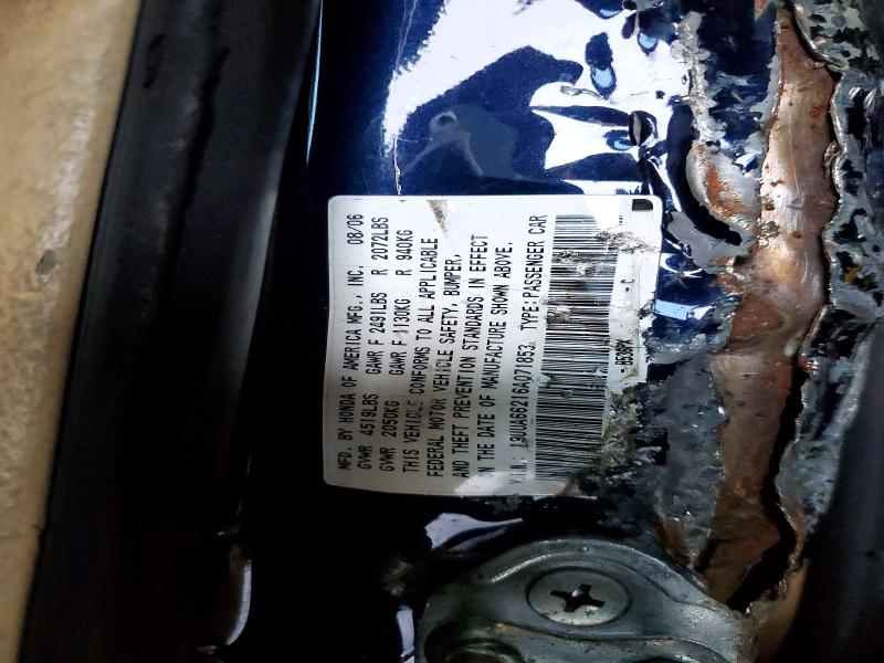 46378596 :رقم المزاد ، 19UUA66216A071853 vin ، 2006 Acura 3.2tl مزاد بيع