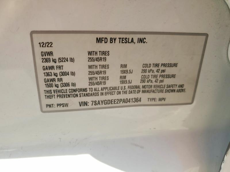 Продажа на аукционе авто 2023 Tesla Model Y, vin: 7SAYGDEE2PA041364, номер лота: 46134236