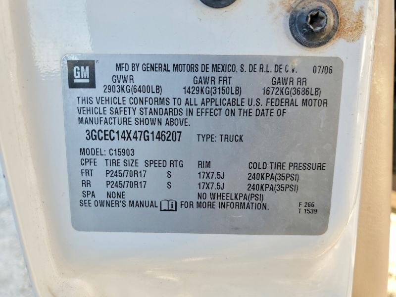 2007 Chevrolet Silverado მანქანა იყიდება აუქციონზე, vin: 3GCEC14X47G146207, აუქციონის ნომერი: 47235726