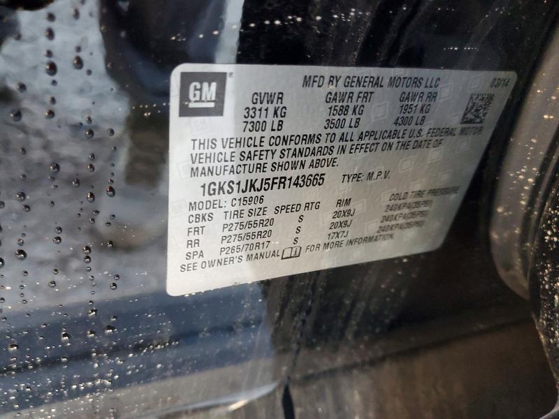 Aukcja sprzedaży 2015 Gmc Yukon Xl, vin: 1GKS1JKJ5FR143665, numer aukcji: 42004526