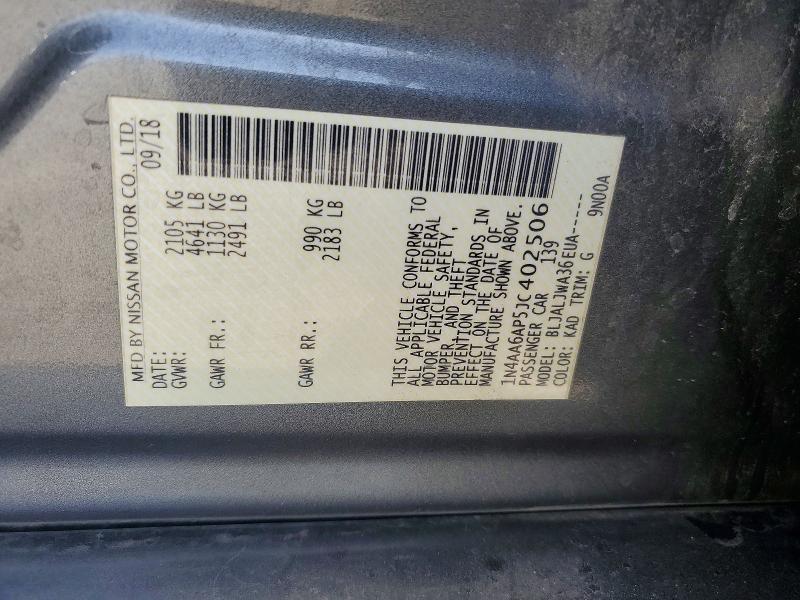 Aukcja sprzedaży 2018 Nissan Maxima, vin: 1N4AA6AP5JC402506, numer aukcji: 46181096