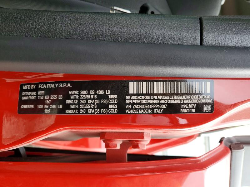 46443616 :رقم المزاد ، ZACNJDE14PPP16087 vin ، 2023 Jeep Renegade مزاد بيع