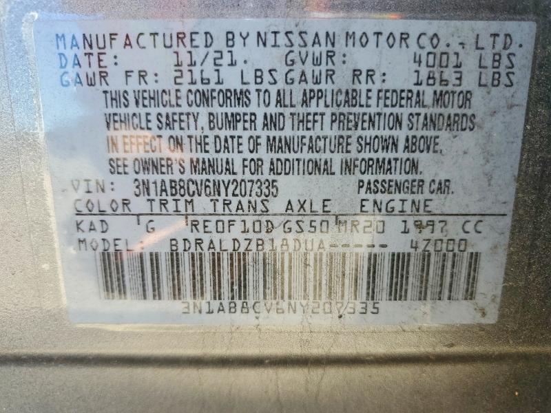41840496 :رقم المزاد ، 3N1AB8CV6NY207335 vin ، 2022 Nissan Sentra مزاد بيع