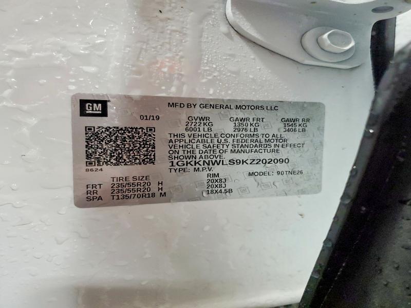 Aukcja sprzedaży 2019 Gmc Acadia, vin: 1GKKNWLS9KZ202090, numer aukcji: 46092976