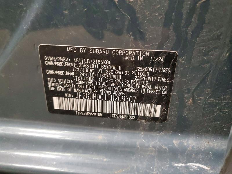 Aukcja sprzedaży 2025 Subaru Crosstrek, vin: JF2GUHDC1SH209307, numer aukcji: 79246835