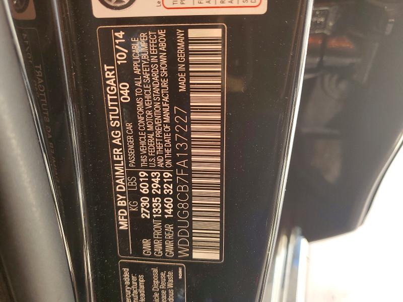 Aukcja sprzedaży 2015 Mercedes-benz S, vin: WDDUG8CB7FA137227, numer aukcji: 46457896