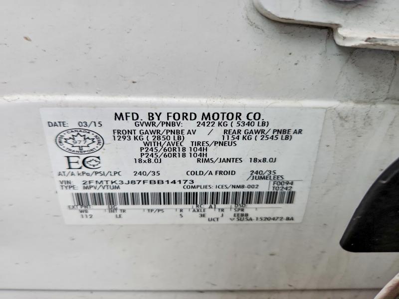 Продажа на аукционе авто 2015 Ford Edge, vin: 2FMTK3J87FBB14173, номер лота: 41811276