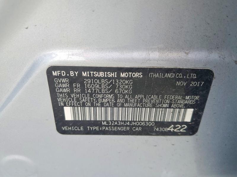 Продаж на аукціоні авто 2018 Mitsubishi Mirage, vin: ML32A3HJ4JH006300, номер лоту: 47133036