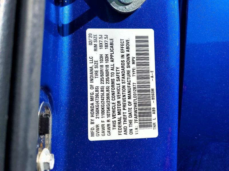 Aukcja sprzedaży 2020 Honda Cr-v, vin: 7FARW2H87LE012877, numer aukcji: 41789916