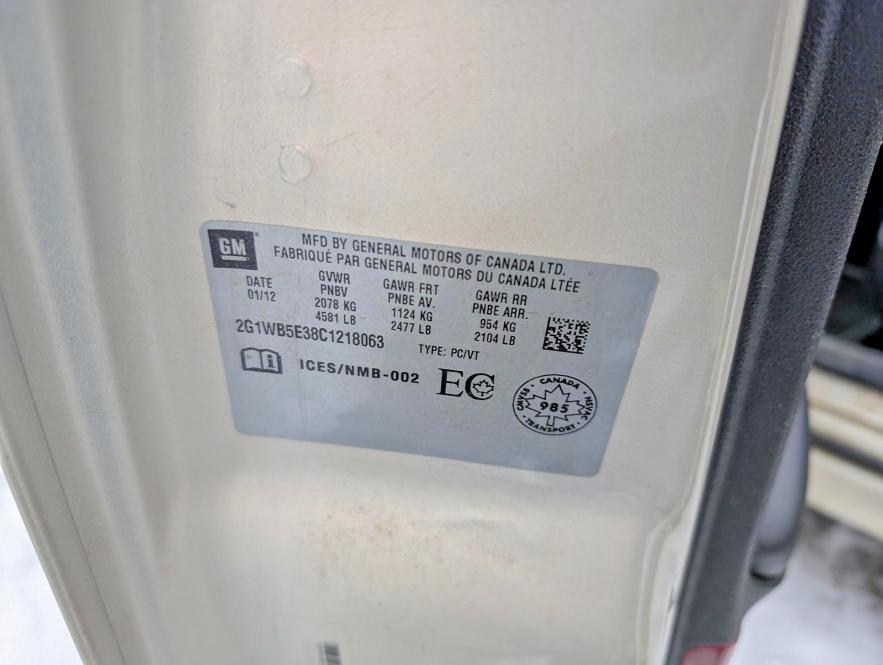 2012 Chevrolet Impala მანქანა იყიდება აუქციონზე, vin: 2G1WB5E38C1218063, აუქციონის ნომერი: 79168305