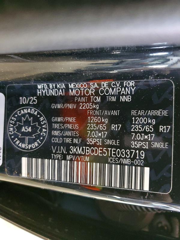 2026 Hyundai Tucson მანქანა იყიდება აუქციონზე, vin: 3KMJBCDE5TE033719, აუქციონის ნომერი: 77431325