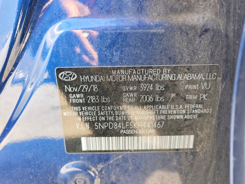 Продаж на аукціоні авто 2019 Hyundai Elantra, vin: 5NPD84LF5KH441467, номер лоту: 46363536